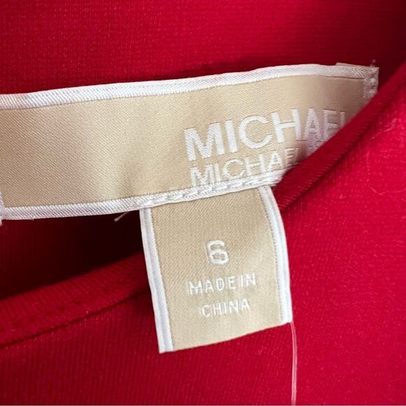 Michael Kors Sleeveless Belt-
Waist Red Sheath Dress Sz 6 NWT🏷 - Picture 3 of 15